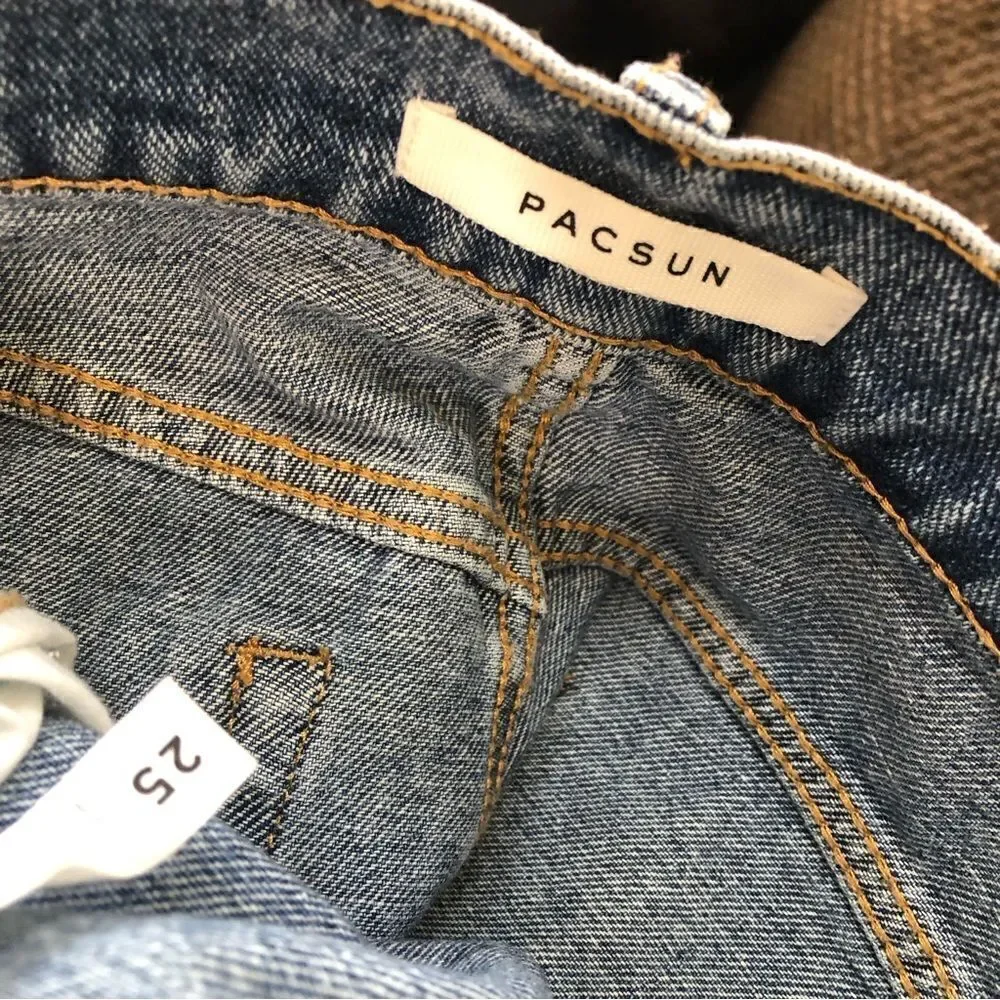 Pacsun High Waisted Distressed Wide Leg Jeans